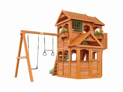 Деревянная детская площадка для дачи Club house 3 (фото, вид 1)